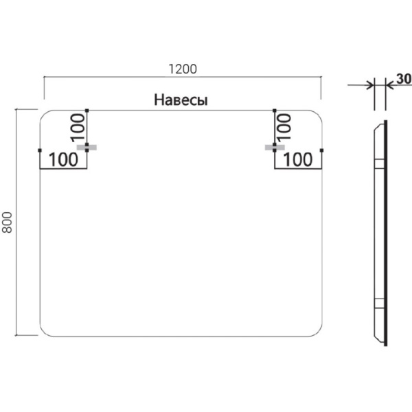 зеркало 120х80 см vincea vlm-3ma120