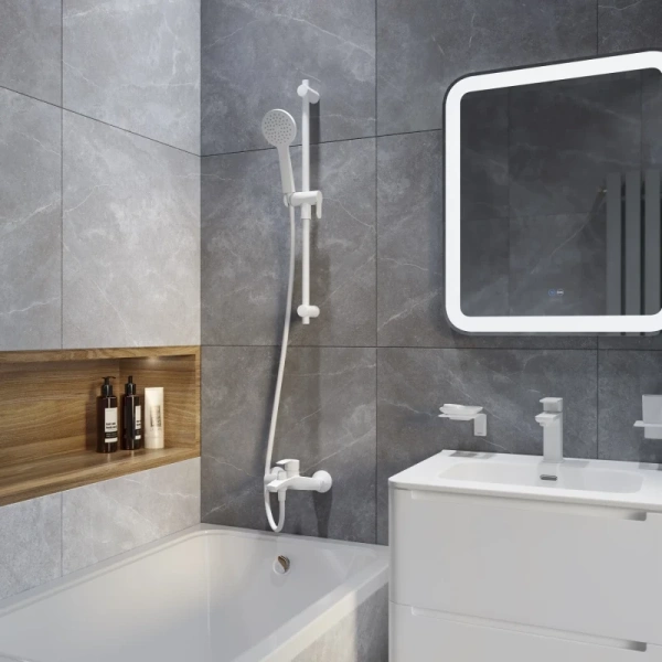 шланг для душа iddis optima home oph20wli19, цвет белый матовый, силиконовый, 2,0м,