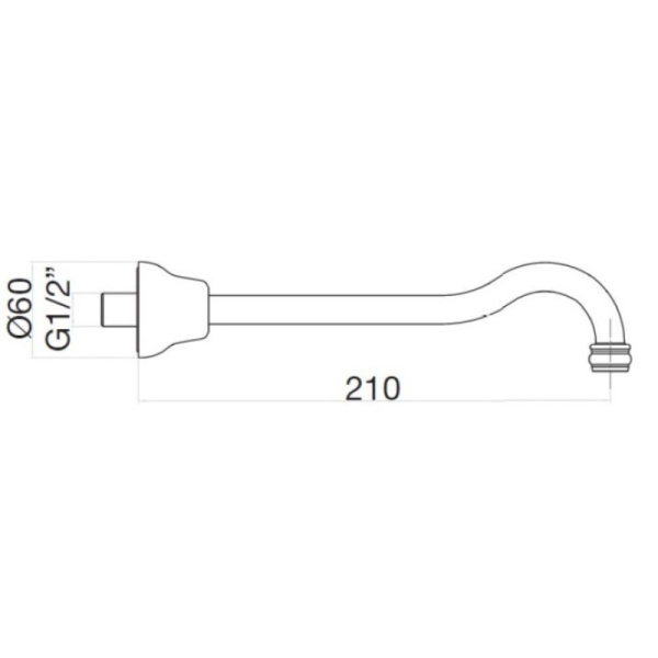 излив для ванны 210 мм webert armony ac0537060