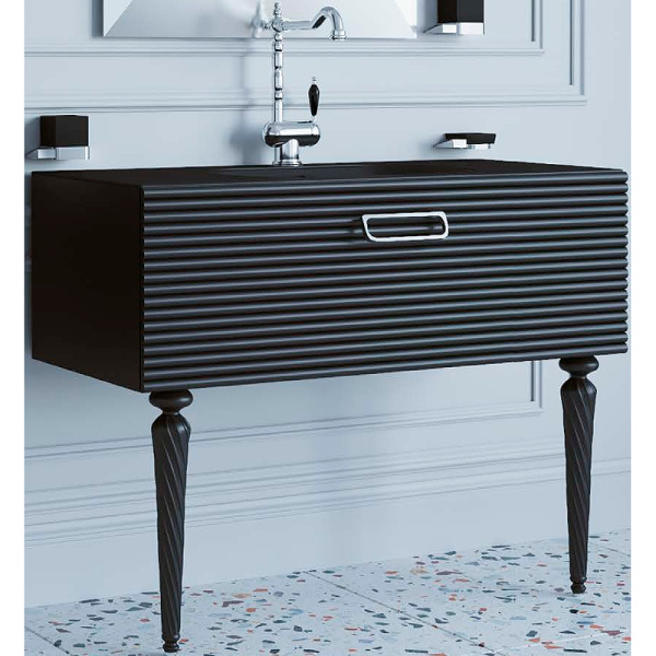 тумба под раковину boheme armadi art vallessi avangarde linea 100 842-100-bcr подвесная черная хром