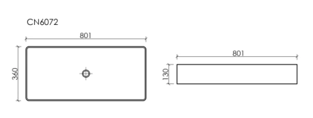 раковина ceramicanova element cn6072 накладная, 80.1x36 см, белая