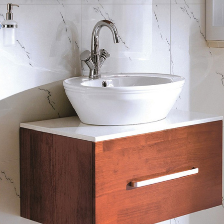 раковина ceramalux lux classic 2150 накладная, 60x48 см, белая