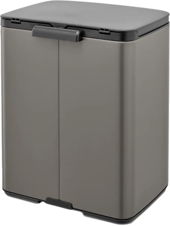 мусорное ведро brabantia bo 230387 12 л, платиновое