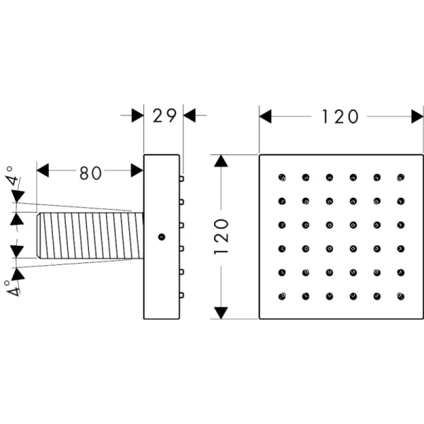 боковая форсунка 120 мм axor showersolutions 28491000