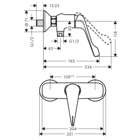 смеситель для душа hansgrohe novus care 71926000