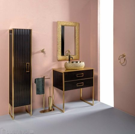 тумба под раковину boheme armadi art monaco 80 866-080-bg черный глянец золото