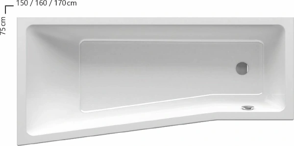 акриловая ванна ravak be happy ii 160x75 r c971000000 без гидромассажа