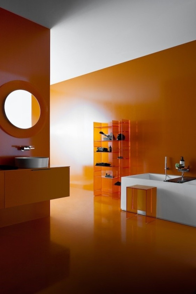 зеркало laufen kartell 3.8633.3.082.000.1 d=78 cм, цвет: оранжевый