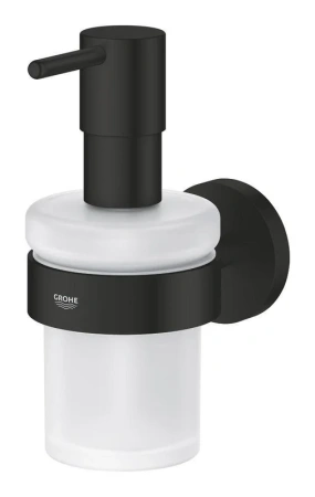 дозатор для мыла grohe essentials с держателем, матовый черный (1022572430)