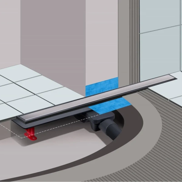 душевой трап (лоток) berges optim line 090505 50 см, с решеткой, 2 в 1 под плитку, хром
