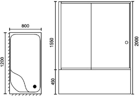 душевой уголок royal bath rb8120bp-c-ch-l с поддоном