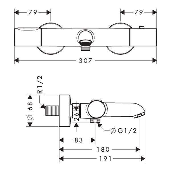 смеситель axor citterio m 34435250 для ванны термостатический шлифованное золото