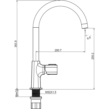 смеситель для кухни creavit alfa al8500 хром