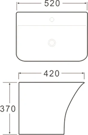 раковина santiline sl-4021 подвесная, 50x45 см, цвет белый