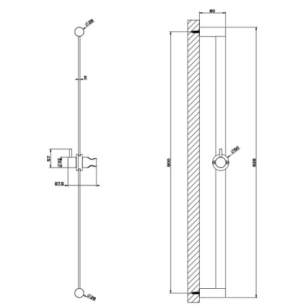 душевая стойка gessi gessi 316 54042#708 цвет-браш.медь pvd