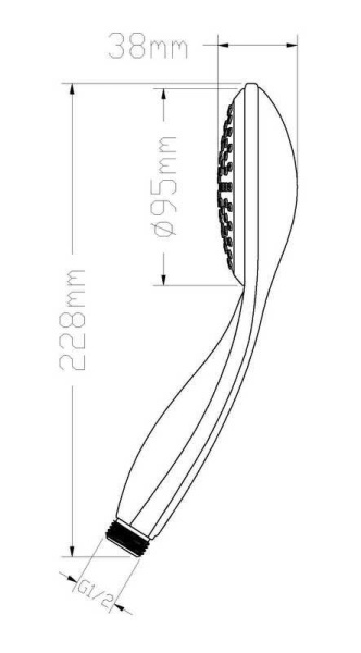 душевая лейка d&k dc1101701 1 режим, цвет хром