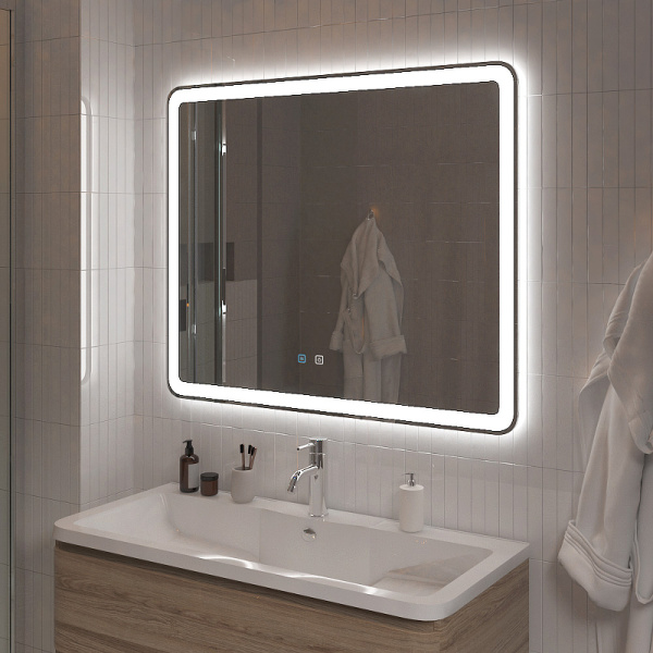 зеркало belbagno marino 100 spc-mar-1000-800-led-tch-snd с подсветкой с голосовым управлением и подогревом