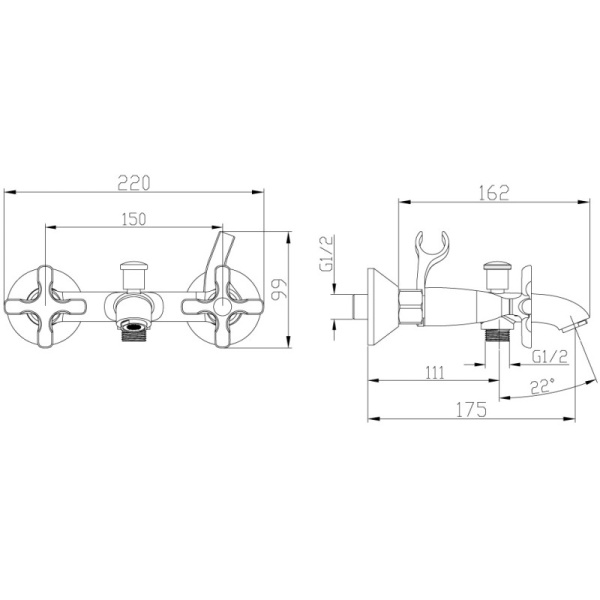 смеситель для ванны с душем lemark duetto lm5712c