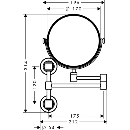 косметическое зеркало x 1,7 axor montreux 42090000