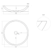 накладная раковина в ванную salini callista 105 1101205sg/sm, 37 x 37 см, из материала solix, глянцевая или матовая, белая