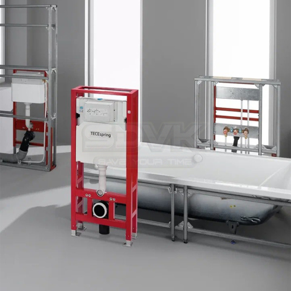 инсталляция tece tecespring k500393 для унитаза, с двойной рамой, присоединение к канализации dn90