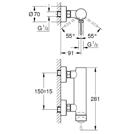 смеситель для душа grohe essence 33636be1