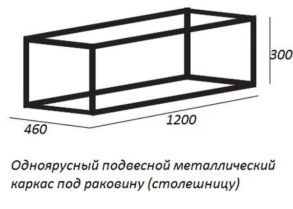 консоль под раковину cezares cadro 120 cadro-120/46/30-1c-so-met-st одноярусная.