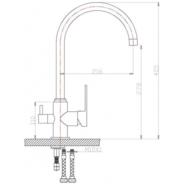 смеситель для кухни zorg sanitary zr 317 yf-33