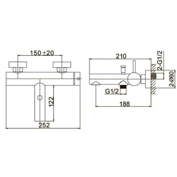 смеситель для ванны caprigo don 53-011-ner