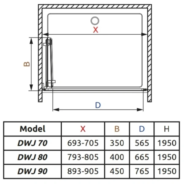 душевая дверь radaway carena dwb 80 l прозрачное