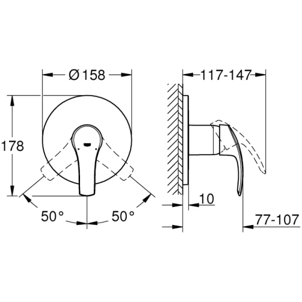 смеситель для душа grohe eurosmart 24042002