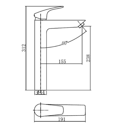 смеситель для раковины aquanet static af330-11b 261821 черный матовый