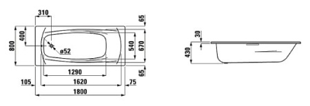 стальная ванна laufen palladium 2.2510.0
