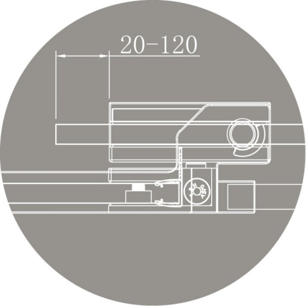 душевая дверь 90-100 cezares slider-b-1-90/100-grigio-cr серое