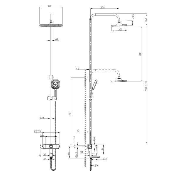 душевая система lemark prizma lm3962c