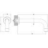 излив для ванны gessi via tortona 38787#031 233 мм, цвет хром