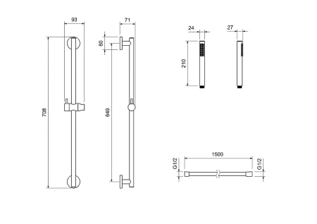 душевой гарнитур aquatek европа aq2012bgm цвет оружейная сталь