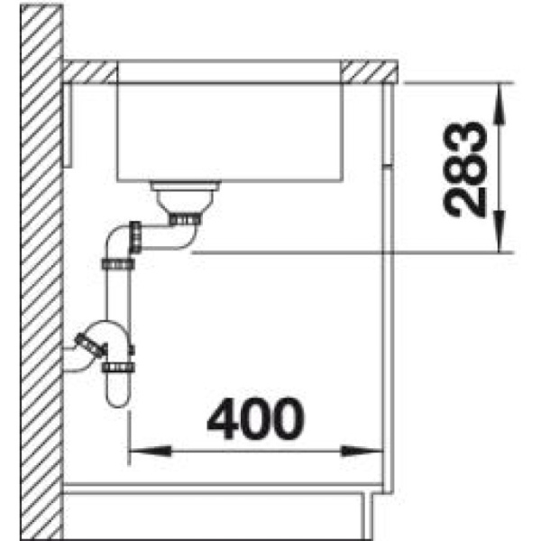 кухонная мойка blanco supra 400 u 518201 сталь без клапана