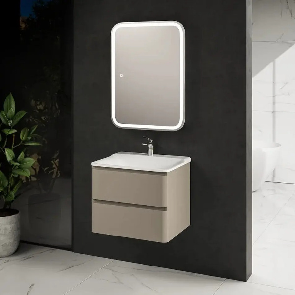 тумба под раковину aquame s4 60 aqm900460bg подвесная цвет бежевый