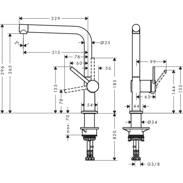 смеситель для кухни hansgrohe talis m54 72840670