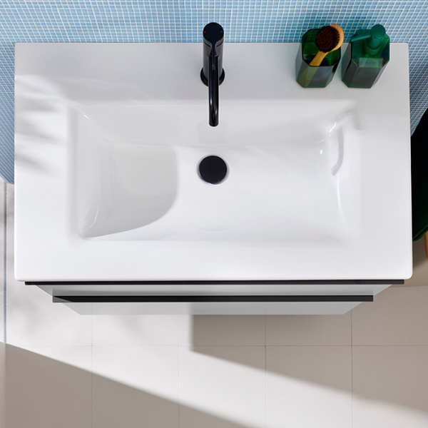 burgbad eqio тумба подвесная 90х62х49см, с раковиной, 1 отв., цвет: белый глянец