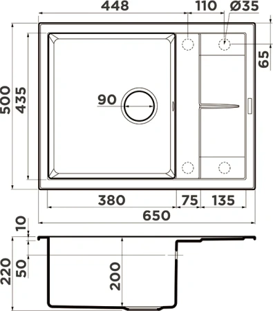 мойка кухонная omoikiri sumi 65a-gb графит