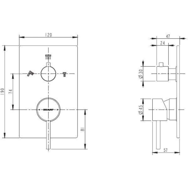 смеситель для ванны bravat arc p69193c-eng