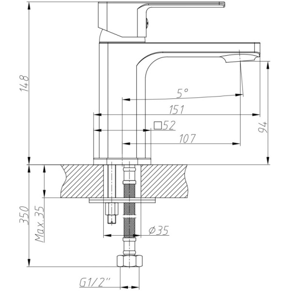 смеситель для раковины decoroom dr20 (dr20011)