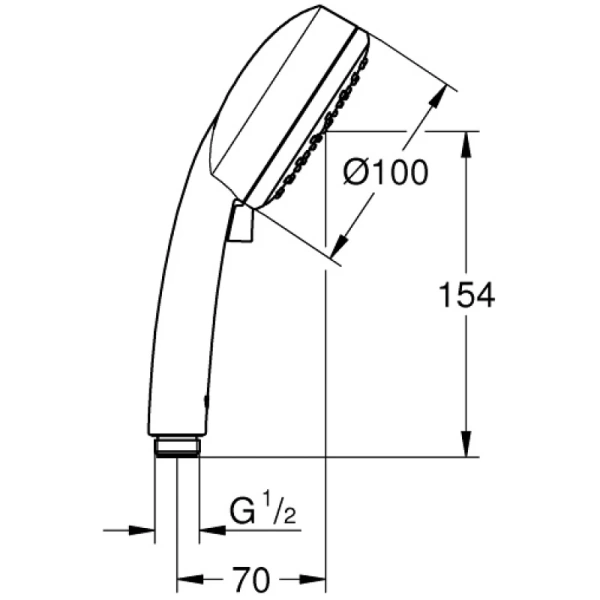 ручной душ 100 мм grohe new tempesta cosmopolitan 2757120e