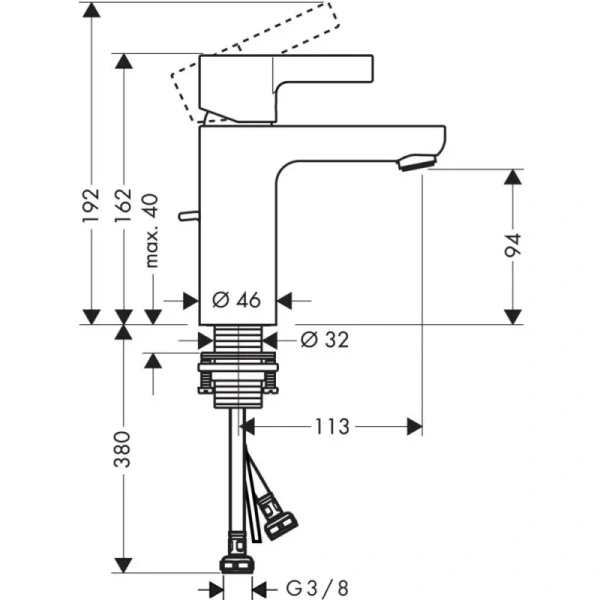 смеситель для раковины с донным клапаном hansgrohe metris s 31063000