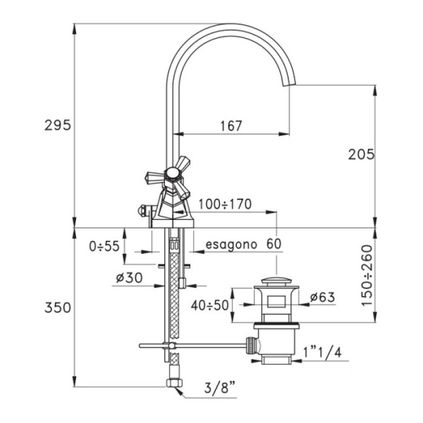 смеситель для раковины stella eccelsa ec 00005 cr00