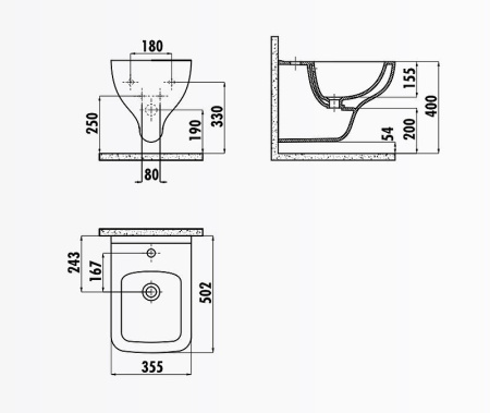 биде подвесное creavit bene bn510-00cb00e-0000 белое