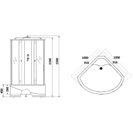 душевая кабина niagara luxe ng-7710w 100x100 с гидромассажем