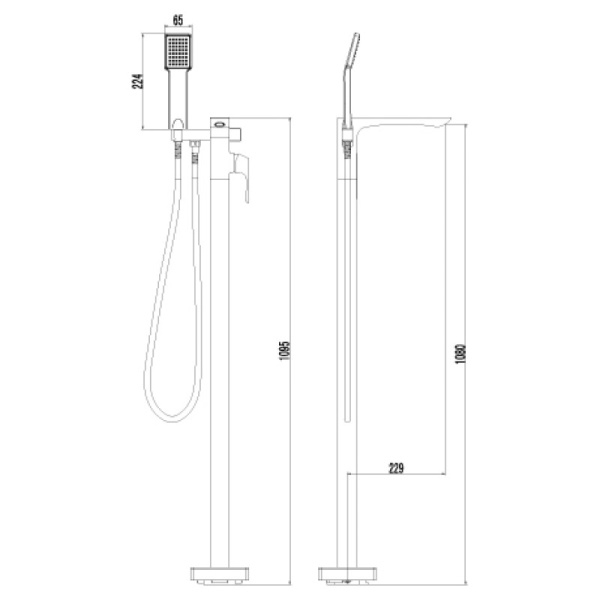 смеситель для ванны lemark unit lm4544c хром напольный